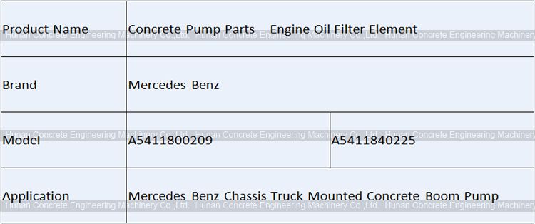 Mercedes Benz Engine Oil Filter Element A5411800209