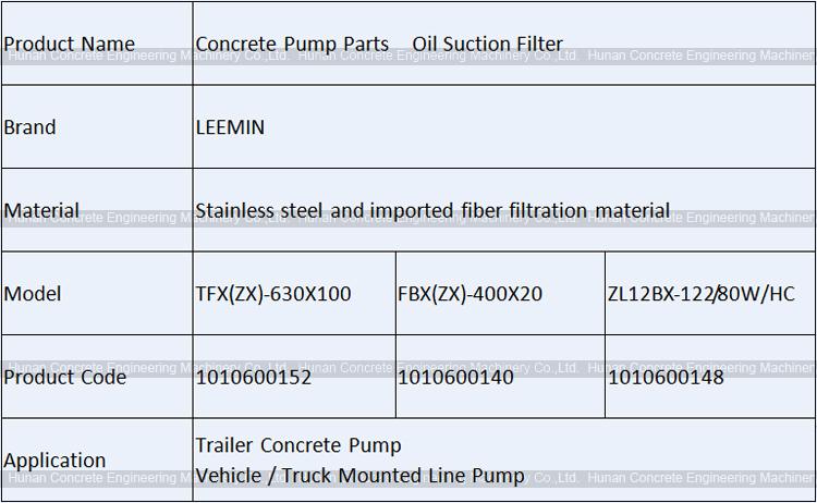 Oil Suction Filter Element LEEMIN ZL12BX-122/80W/HC