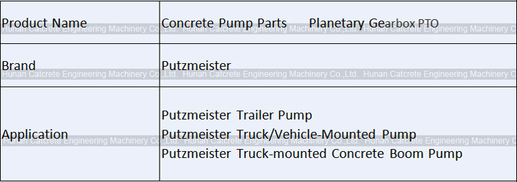 Putzmeister Planetary Gearbox PTO Reducer