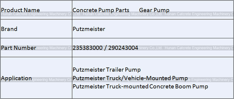 Putzmeister Gear Pump Agitator Pump 235383000