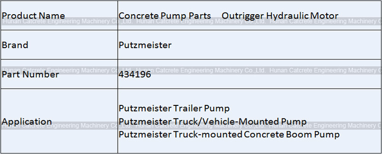 Putzmeister Outrigger Hydraulic Motor 434196