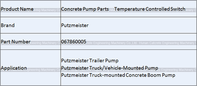 Putzmeister 55℃Temperature Controlled Switch 067860005