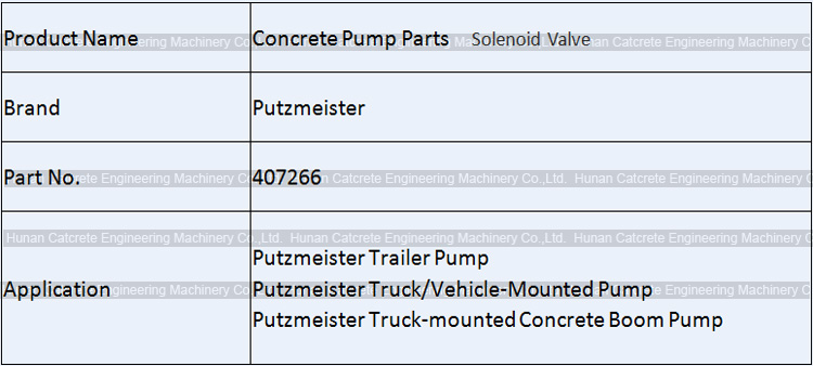 Putzmeister Solenoid Valve 407266