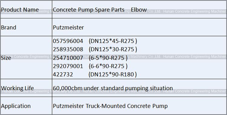 Putzmeister Elbow 057596004 (DN125*45-R275 )