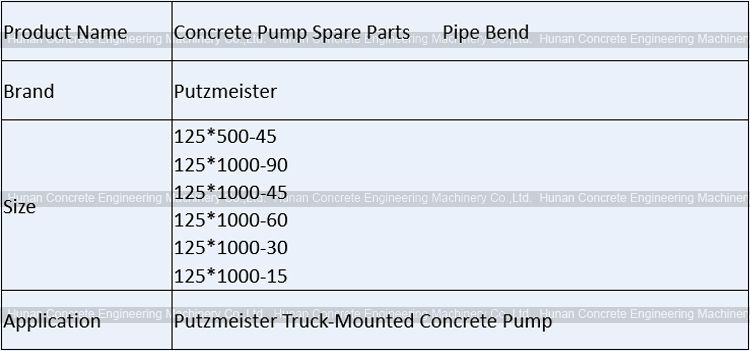 Putzmeister Pipe Bend 427190 (DN125x45 Long Bend)