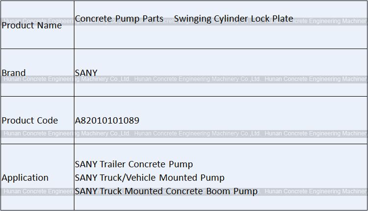 SANY Swinging Cylinder Lock Plate A820101010890 A820103010024