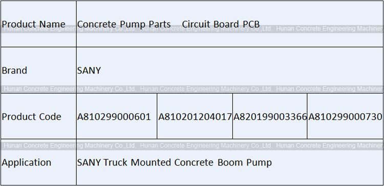 SANY Circuit Board PCB A810299000730