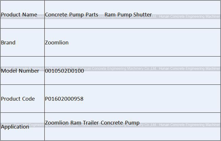 Zoomlion Shutter/Gate Valve 0010502D0100