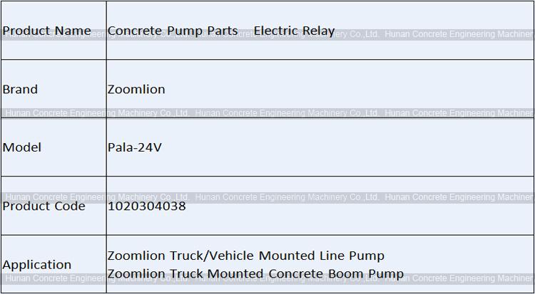 Zoomlion Termination Relay Pala-24V