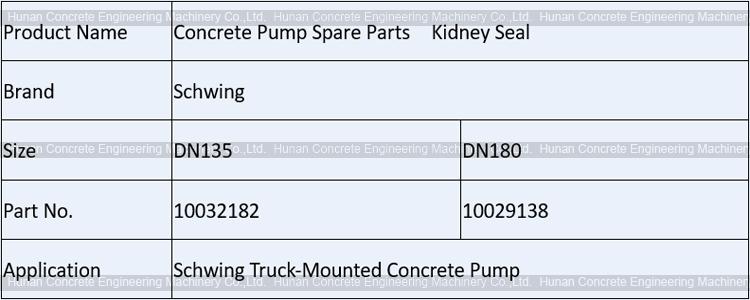 Schwing Kidney Seal DN135 DN180 10032182 10029138