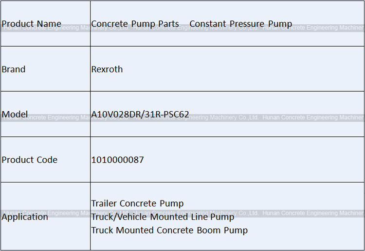 Rexroth Hydraulic Pump A10V028DR/31R-PSC62 Constant Pressure Pump