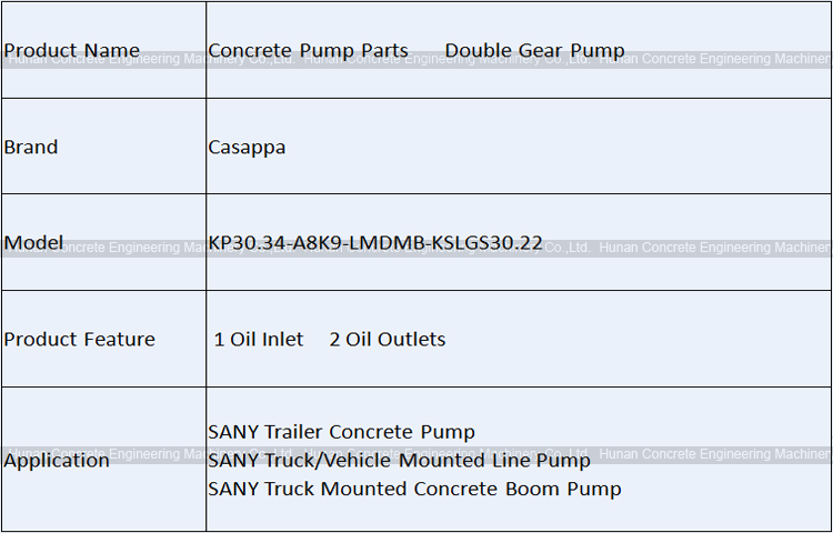 Casappa KP30.34-A8K9-LMDMB-KSLGS30.22 Double Gear Pump