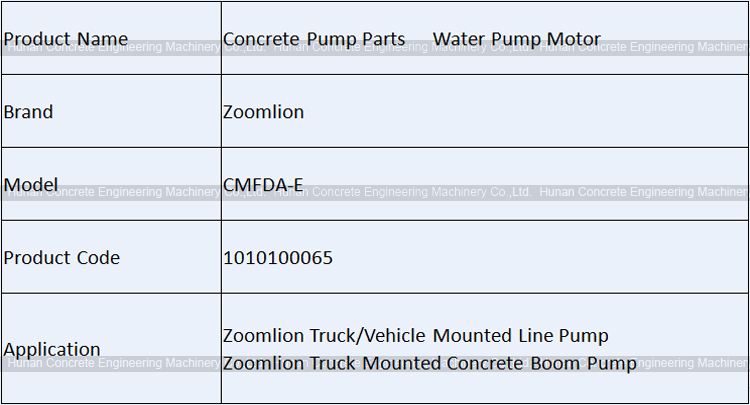 Concrete Machinery Accessories Zoomlion Water Pump Motor