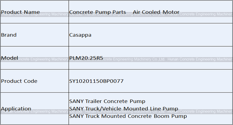 Concrete Pump Spare Parts Casappa PLM20.25R5 Air Cooled Motor for