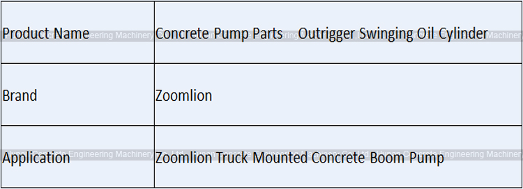 Concrete Pump Parts Zoomlion Outrigger Swinging Oil Cylinder