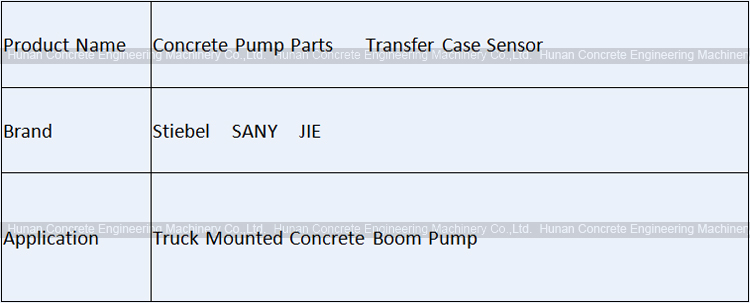 Concrete Pump Parts Stiebel SANY JIE PTO Case Sensor