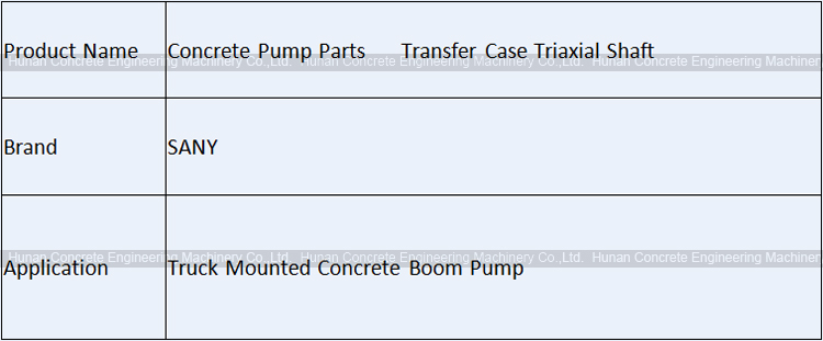 Concrete Pump Parts SANY PTO Transfer Case Splined Shaft