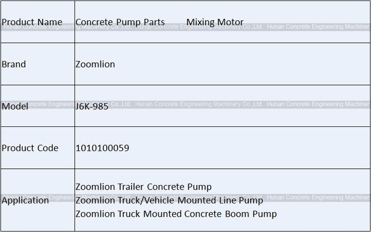 Zoomlion Eaton Mixing Motor J6K-985