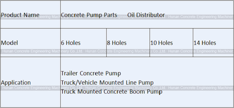 Concrete Pump Parts Oil Separator/ Oil Distributor 6 Holes