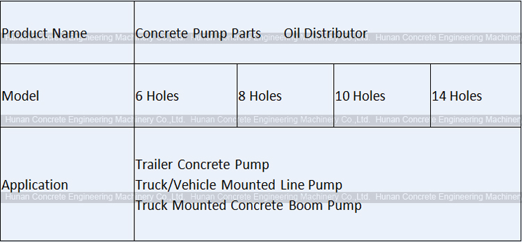 Concrete Pump Parts Oil Separator/ Oil Distributor/Grease Separator 10 Holes