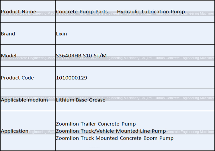 Concrete Pump Hydraulic Lubricant Pump for Zoomlion