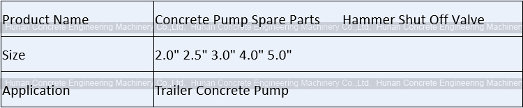 Concrete Pump Parts Hammer Shut Off Valve