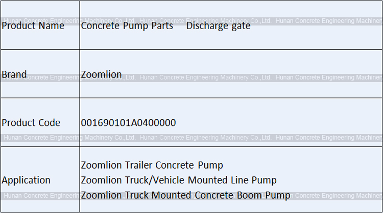 Concrete Pump Parts Discharge gate Discharge Door