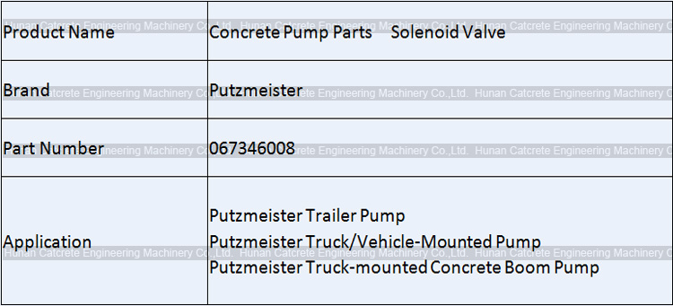 Putzmeister Solenoid 4/2 Way Valve 067346008