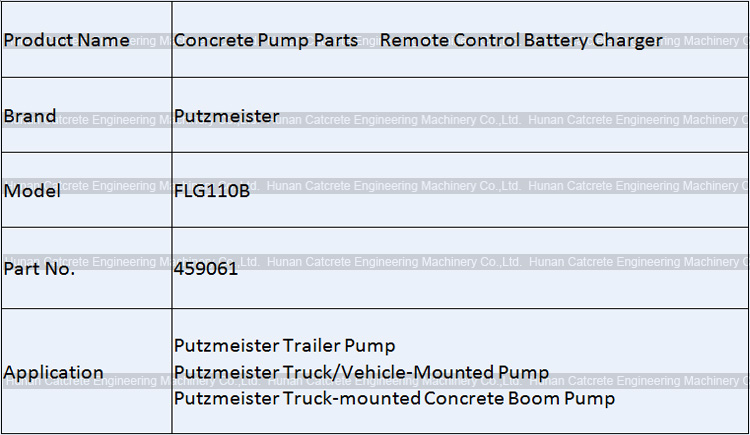 Putzmeister Remote Control Battery Charger 459061 FLG110B Use for Battery BA21406