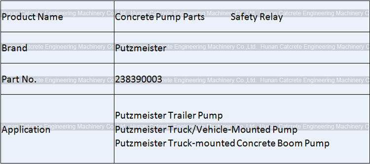 Putzmeister Concrete Pump Safety Relay 238390003