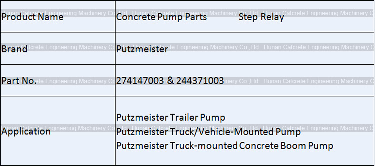 Putzmeister Concrete Pump Step Relay 274147003