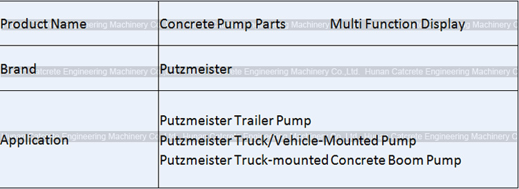 Putzmeister Concrete Pump Multi Function Display