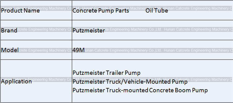 Putzmeister Concrete Pump Oil Tube 49m