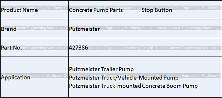 Putzmeister Concrete Pump Stop Button 427386