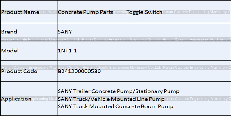 SANY Concrete Pump Parts Toggle Switch 1NT1-1 B241200000530