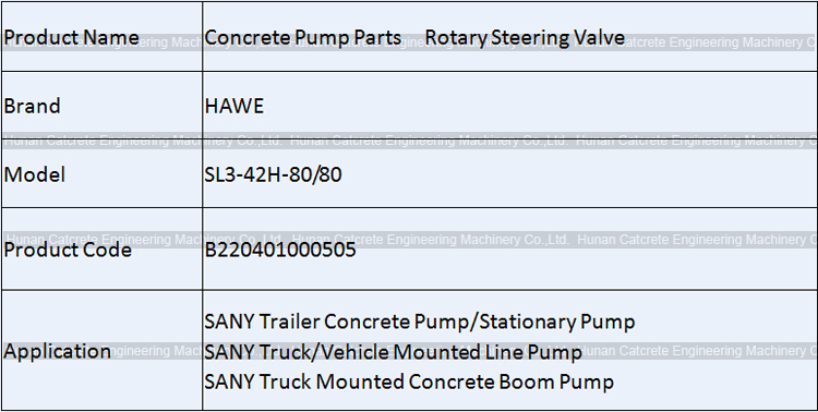 SANY Concrete Pump Parts B220401000505 HAWE Rotary Steering Valve SL3-42H-80/80