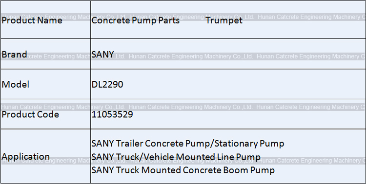 SANY Concrete Pump Parts Trumpet DL2290 11053529