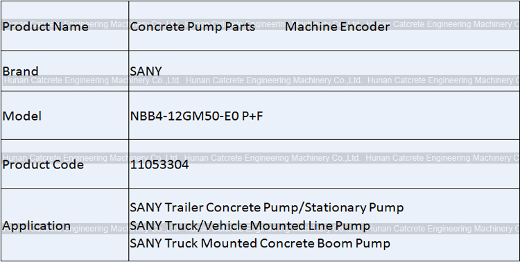 SANY Concrete Pump Parts Machine Encoder NBB4-12GM50-E0 P F 11053304