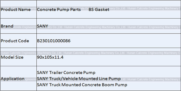 SANY Concrete Pump Seal Ring BS Gasket B230101000086