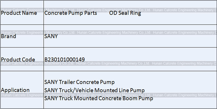 SANY Concrete Pump OD Seal Ring B230101000149