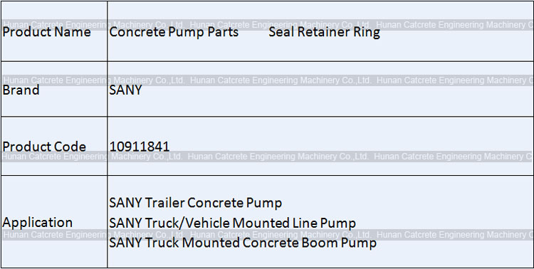 SANY Concrete Pump Seal Retainer Ring 10911841