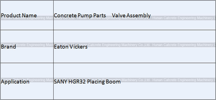 SANY Concrete Placing Boom HGR32 Valve Assembly Eaton Vickers