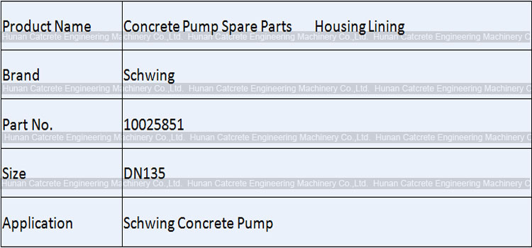 Schwing DN135 Housing Lining Wear Plate 10025851