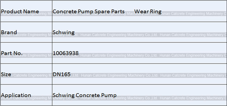 Schwing DN165 6" Wear Ring Cutting Ring 10063938