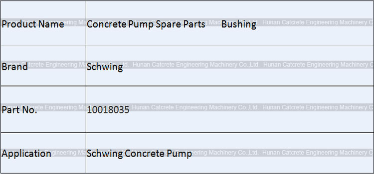 Schwing Casting Cover Bushing Inside Hopper 10018035