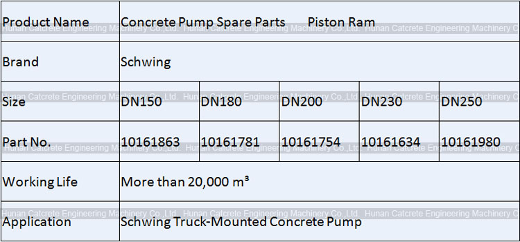 Schwing Concrete Pump Piston Ram DN150 10161863