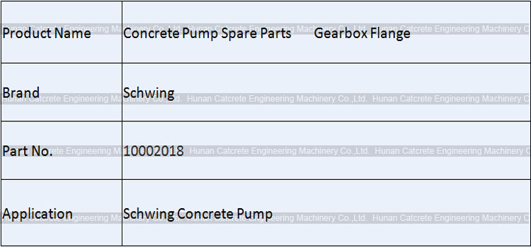 Schwing Concrete Pump Gearbox Flange 10002018