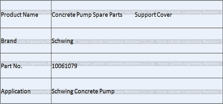 Schwing Concrete Pump Support Cover 10061079