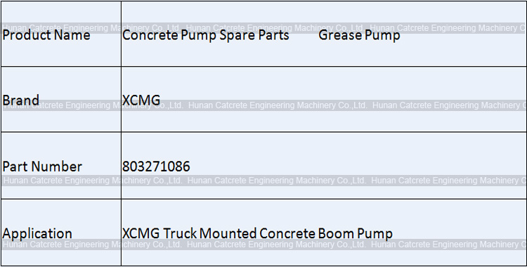 XCMG HB39K Concrete Pump Parts Grease Pump 803271086