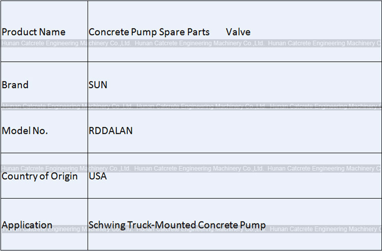 Schwing Concrete Pump SUN Valve RDDALAN 2144025